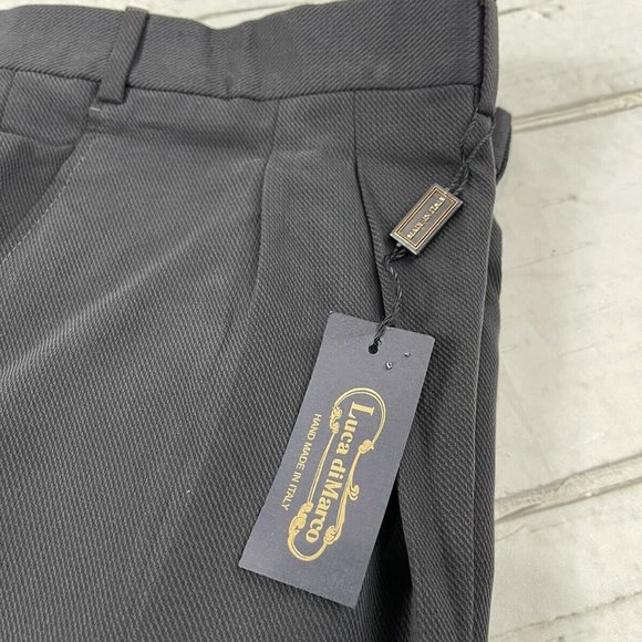 Luca DiMarco Pants Luca Dimarco Italy Mens Textured Black Luxury